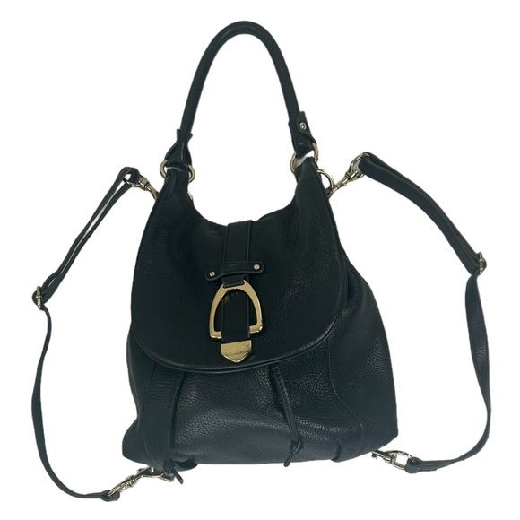 G.I.L.I. GOT IT LOVE IT BlK Leather Convertible Backpack Crossbody Shoulder BAG - Picture 1 of 9